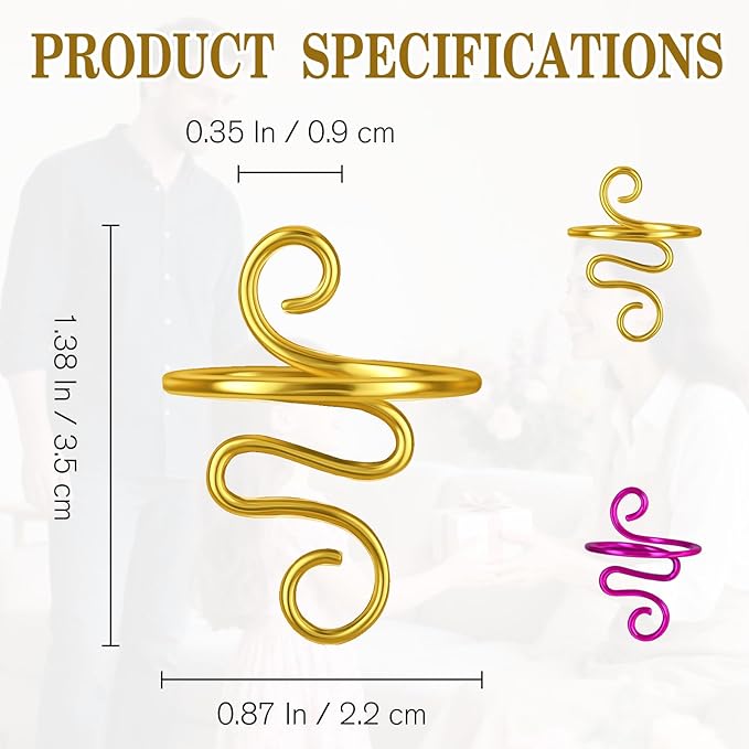 Ceemiaa 4pcs Adjustable Peacock-Shape Crochet Yarn Tension Rings – Gold & Rose Red Finger Yarn Guides for Knitting and Crocheting