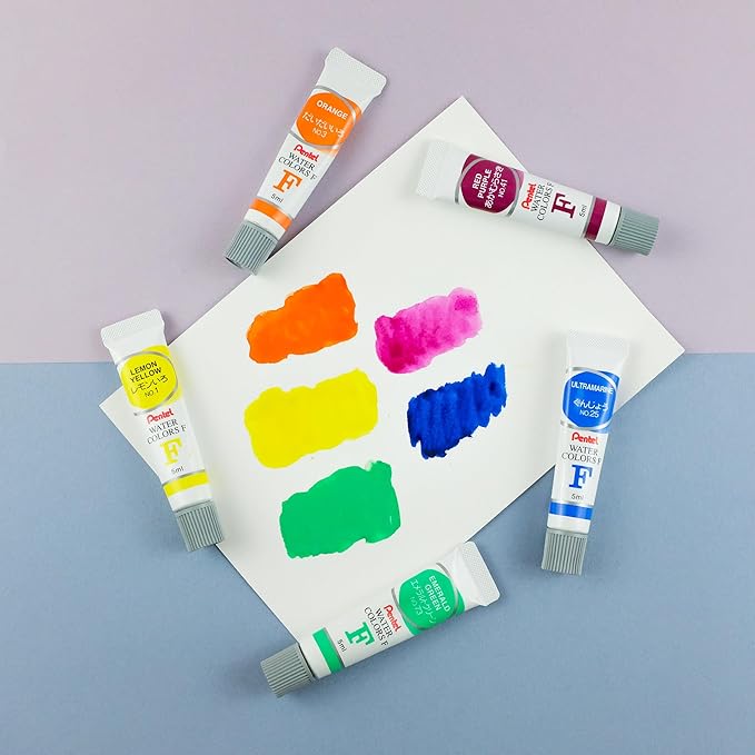 Pentel Arts Water Colors, Assorted Colors, Pack of 24 (WFRS-24)