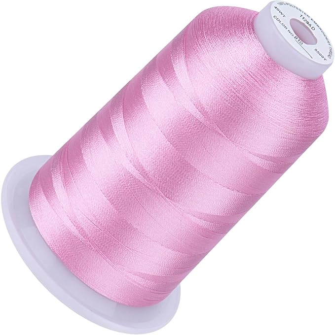 Simthread 5500Yds Embroidery Thread, 5000M High-Yardage 40WT 100% Polyester Thread – 170+ Vivid Colors, High-Speed Rated – Compatible with Brother, Singer, Janome & More - Light Liac 810