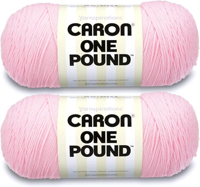 Caron One Pound Soft Pink Yarn - 2 Pack of 454g/16oz - Acrylic - 4 Medium (Worsted) - 812 Yards - Knitting/Crochet