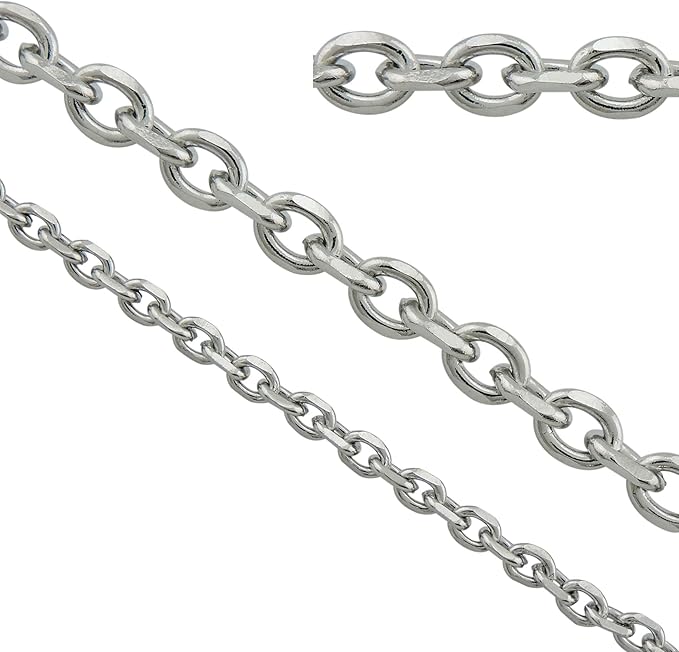 Coiris 6.6 Feet Stainless Steel Cable Chain for Jewelry Making Bulk, 6mm Soldered Link Chain Spool for DIY Necklaces Bracelets Crafts, Anti-Tarnish Metal Chain Roll (No Clasps Included)