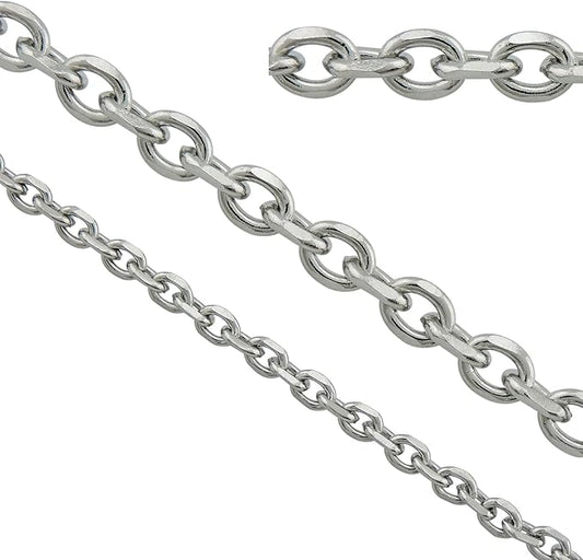 Coiris 6.6 Feet Stainless Steel Cable Chain for Jewelry Making Bulk, 6mm Soldered Link Chain Spool for DIY Necklaces Bracelets Crafts, Anti-Tarnish Metal Chain Roll (No Clasps Included)