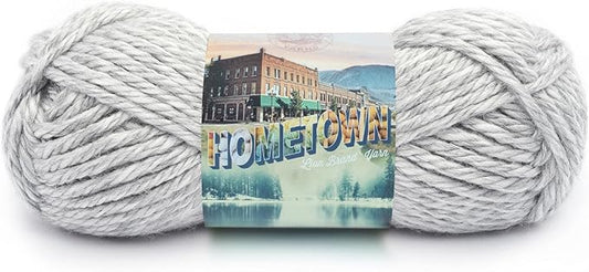 Lion Brand Hometown Yarn - Bulky Yarn for Knitting and Crocheting, 6-Pack (Springfield Silver)