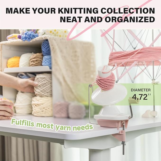 INMAKER Yarn Winder and Swift, Ball Winder and Swift Combo for Crocheting & Knitting, Quick Install Yarn Spinner, Essential Tool for Crafting Enthusiasts