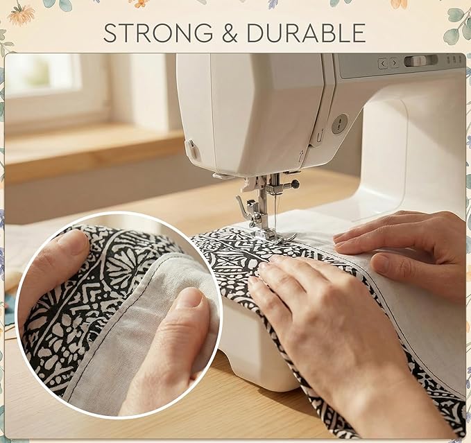 ilauke 18White + 18Black Bobbin Thread, Size A Prewound Sewing Thread Bobbins with Clear Storage Plastic Case Box Compatible with Brother Singer Embroidery BabyLock Janome Singer, 60WT