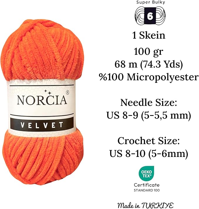 Soft Velvet Yarn Chenille Yarn for Crocheting Super Bulky (100g-3.50oz) (68m-74.3 yds) Baby Blanket Yarn for Knitting Amigurumi Yarn for Crochet Weaving Craft (Pomegranate, 1 Skein)