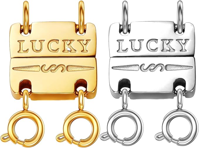 dailyacc lucky necklace layering clasp 18k gold and silver multiple necklace clasps for layered look separator