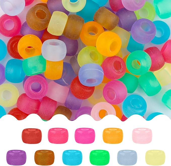 pony beads 4000 pcs,beads for bracelets,hair beads,beads for jewelry making,bracelet beads,plastic beads for crafts,beads for kids,hair beads for braids for girls,kandi jewelry (frosted color)