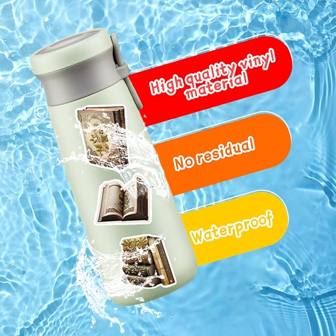 50Pcs Waterproof Vintage Stickers,Scrapbooking Supplies Kit,Aesthetic Decorative Craft Sticker for Planner, Bullet Journaling, Junk Journal, Water Bottles, Laptop, Retro Craft.Books