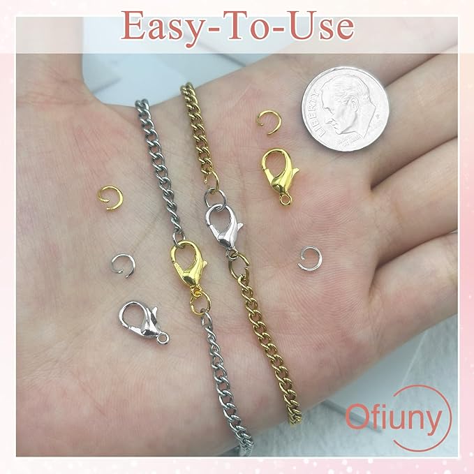 700Pcs Lobster Claw Clasps and Open Jump Rings Set, 12MM Necklace Clasp and Closures for DIY Jewelry Making Supplies