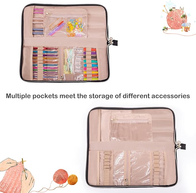Knitting Needles Case (up to 14 Inches) - Needle & Crochet Hook Organizer