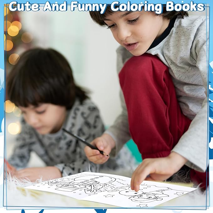 Liliful 24 Pcs Winter Coloring Book Bulk for Kids Winter Party Favors DIY Drawing Book with Polar Animals Patterns Small Activity Books Holiday Theme Birthday Goodie Bags