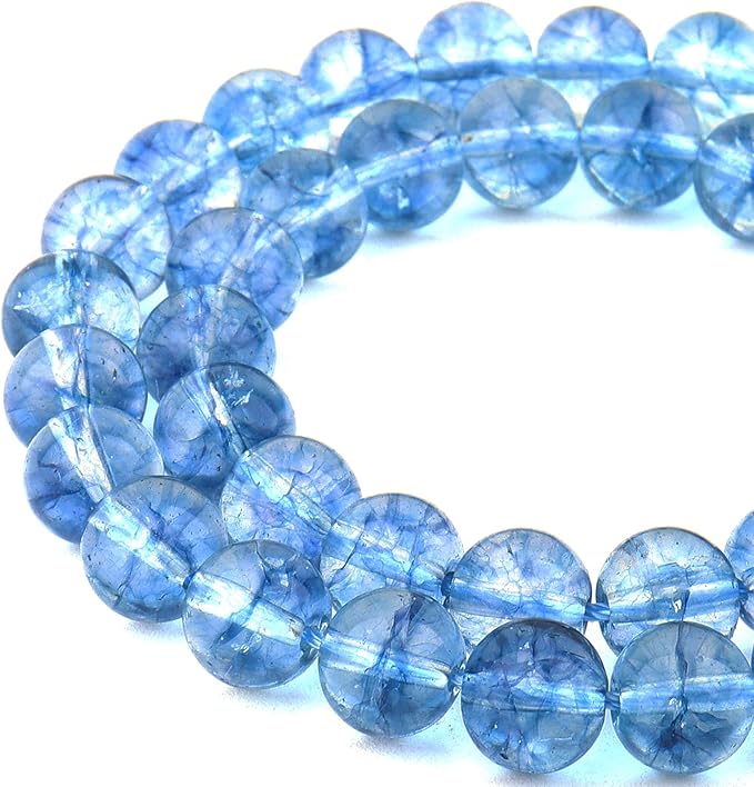 Crystal Round Beads for Jewelry Making - 8mm Glass Beads for Bracelets(45-47pcs, Blue Crystal)