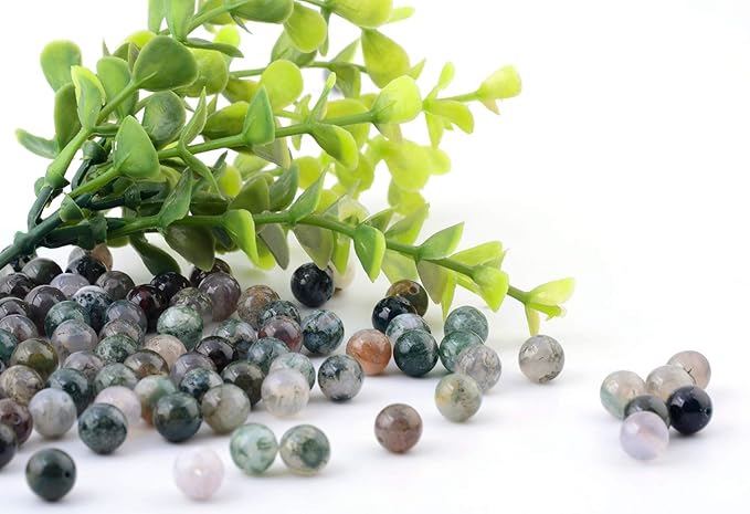 Natural Stone Beads 100pcs 10mm India Agate Round Genuine Real Stone Beading Loose Gemstone Hole Size 1mm DIY Smooth Beads for Bracelet Necklace Earrings Jewelry Making (India Agate, 10mm)