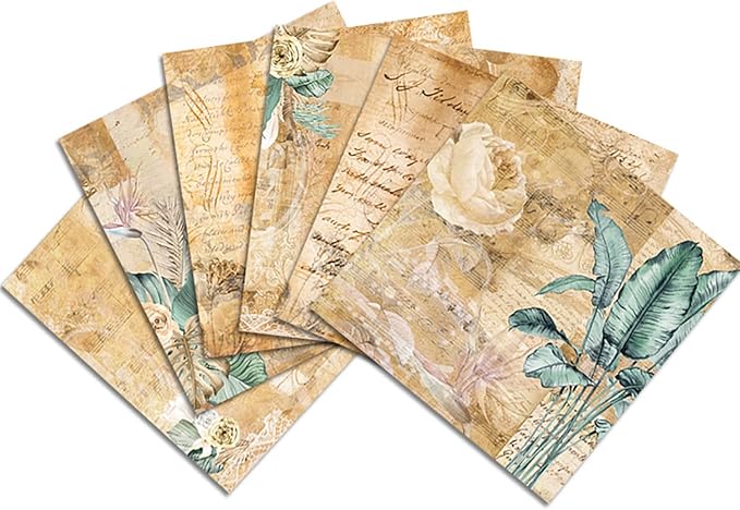 YASMEN Vintage Scrapbook Paper Pad, 12x12 Single-Sided Cardstock Paper Pads for Card Making, Journals, Planner, DIY Envelopes, Greeting Cards,Gift Card, Decorative Art Craft -24 Sheets