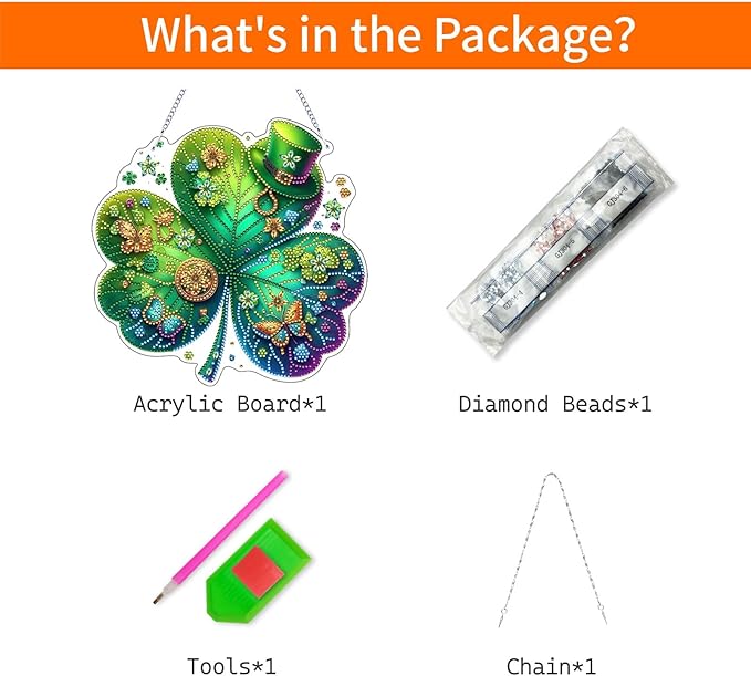 VODAPYC Saint Patrick's Day Diamond Art Hanging Kits for Adults, DIY Double Sided Special Shaped Diamonds Painting Window Pendant Ornament for Home Decor (St-Patrick's Cap)