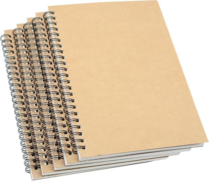 5 Pcs A5 Sketchbook, Spiral Sketch Pads, 30 Sheets (60 Pages) 120 GSM Thicken Paper, for Art Painting and Drawing (A5)