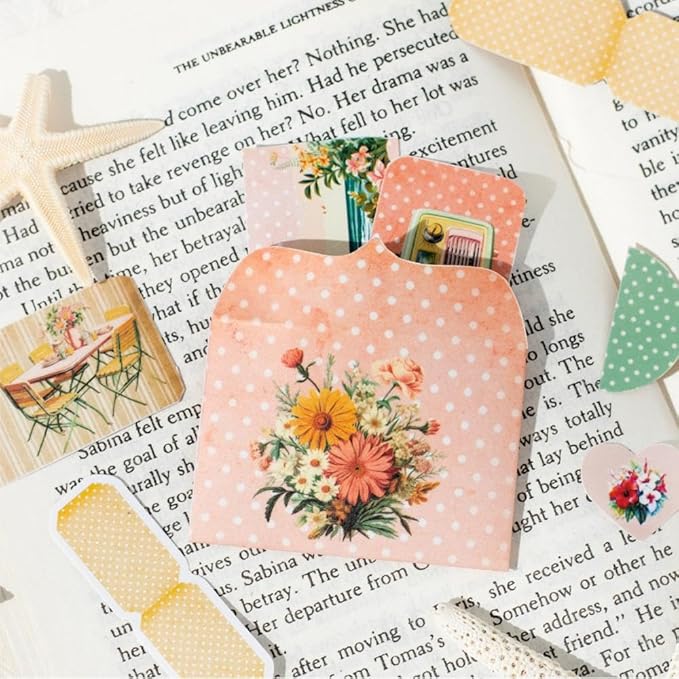 50 Sheets Precut Summer Vintage Scrapbook Stickers Book for Adults, Ephemera for Junk Journal Supplies, Antique Decorative Collage Stickers for Journaling, Scrapbooking, Scrap Book, Craft Arts