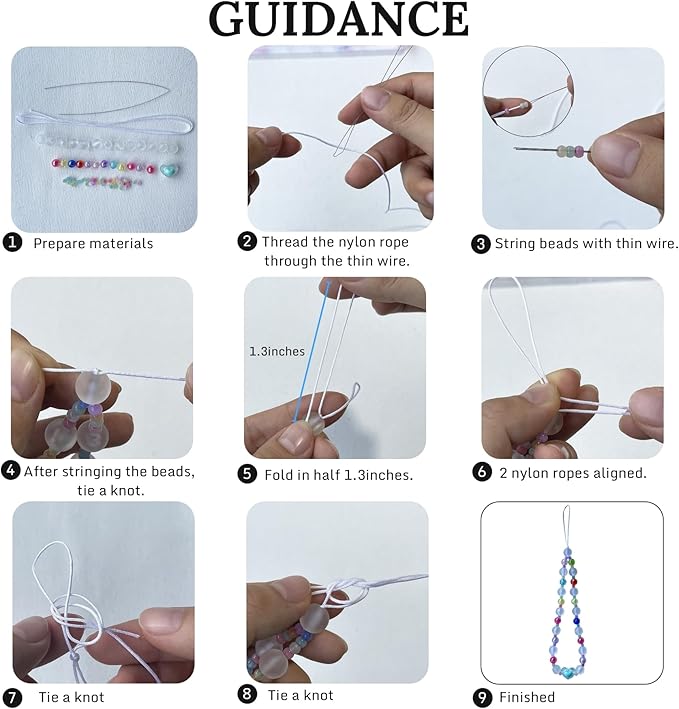 SHUANGART 531 Pcs Phone Chain Beaded Making Kit, Cell Phone Charms Lanyard Wrist Strap Set with Matte Frosted Beads Burst Round Beads Glass Seed Beads Phone Tether Tab for Women DIY Bracelet Keychain
