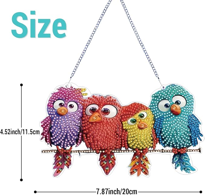 VNRGG Adult Bird Diamond Art Pendant SetDIY,Special Shaped RhinestoneHome Garden Wall Hanging Kits，Box Packing.