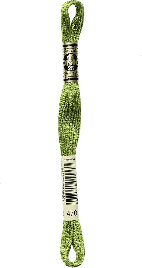 DMC 117-470 Six Stranded Cotton Embroidery Floss, Light Avocado Green, 8.7-Yard