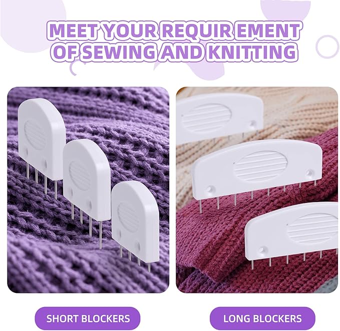 40 Pcs Knit Blockers & Pins Kit, Knit Blocking Combs for Blocking Knitting, Crochet, Sewing Lace or Needlework Projects Tool Device