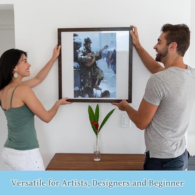 RGBMIX 9x12'' Watercolor Paper Pad Sketchbook 12 Sheets Cotton 140lb/300gsm Pre-Printed Line Art of Couple, Street Musician, Fisherman, Food Cooking Daily Life for Watercolor Acrylic Stress-Relief