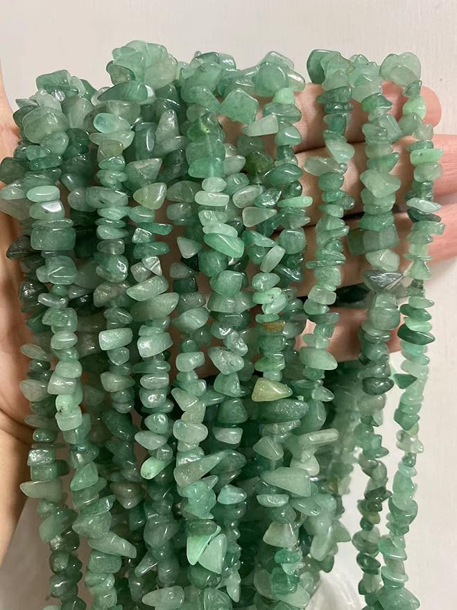 7-8mm Natural Green Aventurine Gemstone Chips Beads Healing Crystals Waist Bracelets Necklace Kit Irregular Stone DIY Crafts Design Jewelry Making