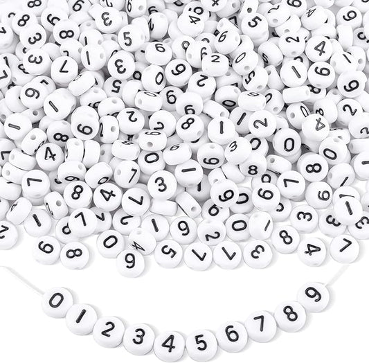 1500pcs Number Beads 0-9 Bulk, Letter Beads, Alphabet Bead for Friendship Bracelets, Jewelry Making Supplies,DIY Making Kit