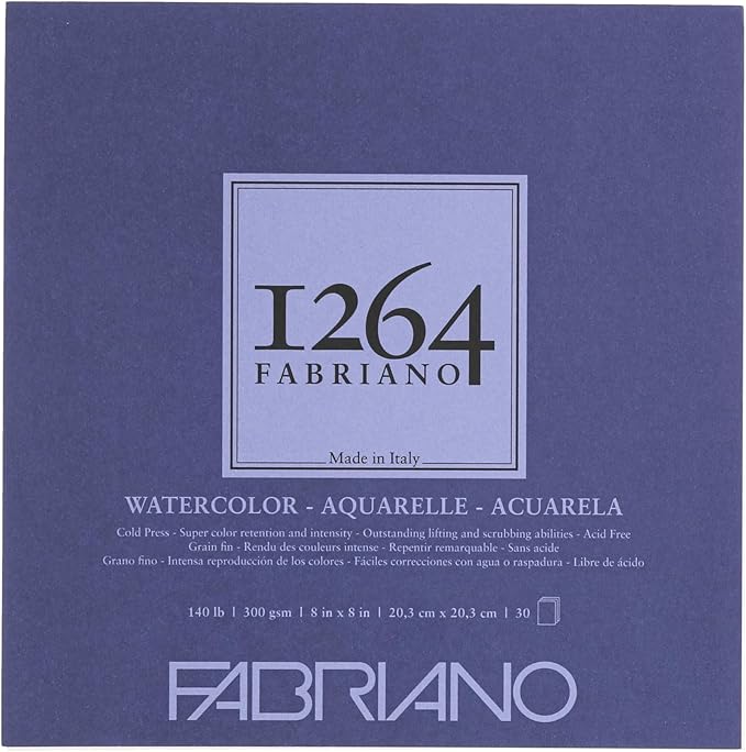 Fabriano 1264 Watercolor Pad, Bright White