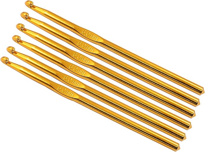 Cionyce 6 Pack Aluminum Crochet Hook 6mm US Size J (Size 10) Crochet Needle for DIY Craft Yarn Knitting Needles