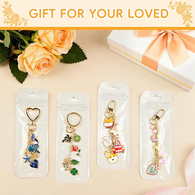 VvLons Lip Gloss Keychain Making Kit, 323Pcs Bag Charm Kit DIY Craft Supplies with Key Chain Hooks, Jump Rings, Lobster Clasps, Chains & Tools, Custom Jewelry Making Kit for Mothers Day Gifts