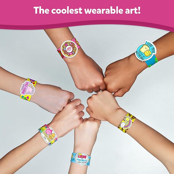 skillmatics craft activity - snap bandz, friendship bands, diy jewelry art & craft activity, mess-free, creative kit, 8 bands (8.6"), gifts for girls & boys ages 4, 5, 6, 7, 8, 9, 10