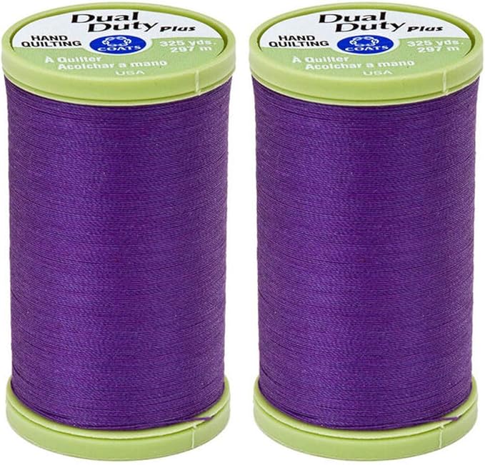 2-Pack Bundle Coats & Clark Dual Duty Plus Hand Quilting Thread 325yds Deep Violet s960-3660