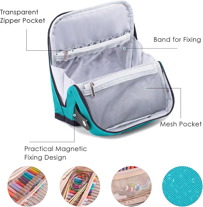 Crochet Hook Case - Stand Up Organizer - Unique Design - Holder for Knitting & Crochet Supplies