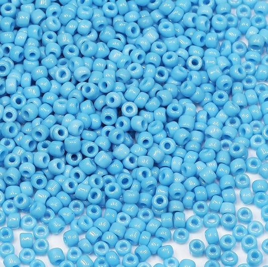 Bala&Fillic Opaque Light Blue Color 3mm Seed Beads About 3600pcs/100Grams in Bag, 8/0 Glass Craft Beads for Making Bracelet and Necklace (Light Blue)