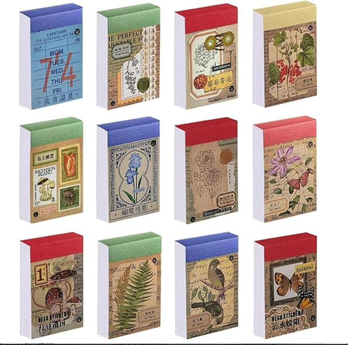 600 Sheets Vintage Washi Stickers, Scrapbook Stickers Journaling Supplies - Planner, Diary, Craft Gifts - Precut Ephemera Set for Scrapbooking & Junk Journaling (Vintage)