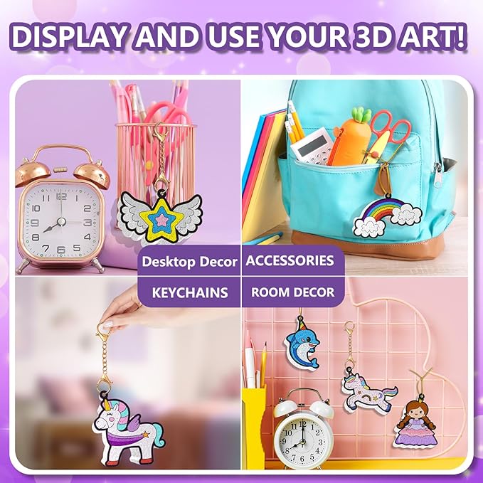 FoilColoring 3D Art Kit-Puffy Art.Magic Foam Texture Painting Kit.Mess-Free Craft for Kids.Travel and Creative Gift for Girls & Boys Ages 4, 5, 6, 7, 8, 9, 10