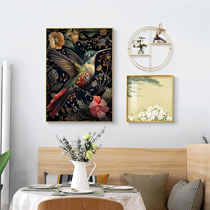 Gemozaic Hummingbird Diamond Painting Kits for Adults, Diamond Art Kits for Adults, Gem Painting Kit for Adult for Gift Home Wall Decor, 12x16 Inch