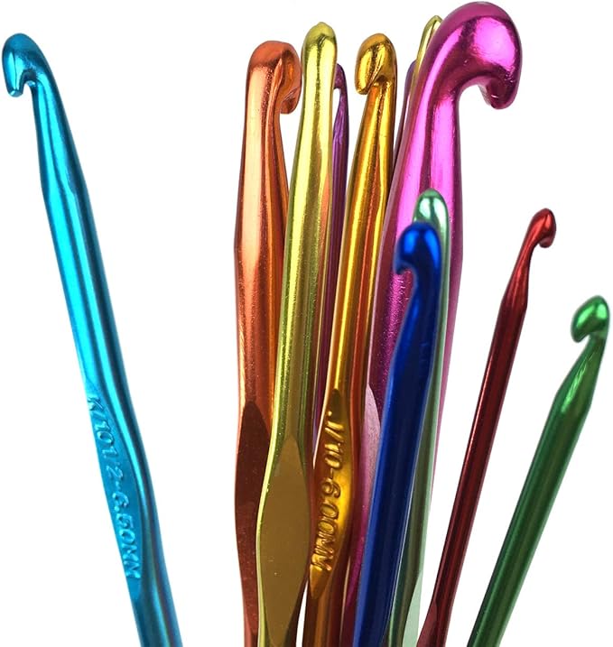 Weabetfu Aluminum Crochet Hook,Soft Grip Crocheting Hooks for Knitting Craft Yarn,Crochet Hooks Size I,5.5mm-New