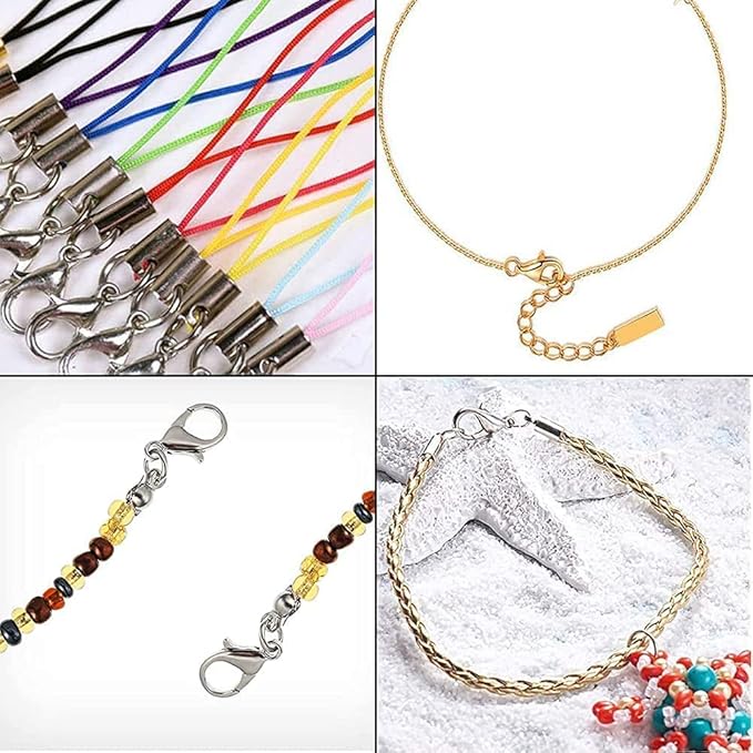 600Pcs Lobster Clasps Set, BetterJonny 200Pcs Lobster Clasps and 400Pcs Open Jump Rings Kit with Box Silver and Gold Lobster Claw Clasps for Bracelet Necklace and Jewelry Making