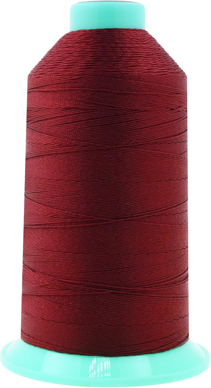 Mandala Crafts Size 138 420D T135 Bonded Nylon Thread - Maroon 1250 YDs Tex 135 Heavy Duty Sewing Threads for Leather, Jeans, Weaving, Outdoor Marine Upholstery