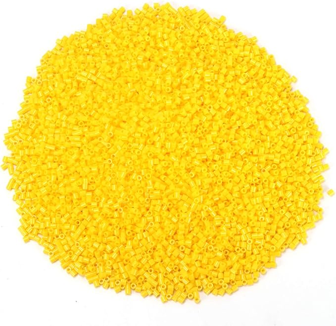 banchelle fuse beads melting beads refills for 5 mm fuse bead board, about 7000 pcs (yellow)