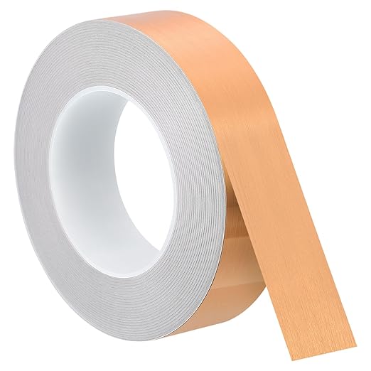 uxcell Metallic Tape, 1.38 in x 164 ft Self Adhesive Metalized Polyester Film Tape Waterproof Shiny Washi Tape for Walls Graphic Arts Gifts Wrapping Crafts Decoration, Brushed Rose Gold
