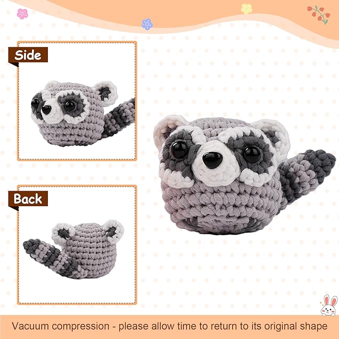 Vanttokeey Crochet Kit for Beginners, Animal Amigurumi Crochet Kits Included, Step-by-Step Video Tutorials, Beginner Crochet Kit for Adults and Kids, Crocheting Starter Set (Foxy)