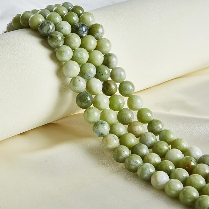 100pcs 10mm chinese jade beads natural gemstone beads round loose beads for jewelry making