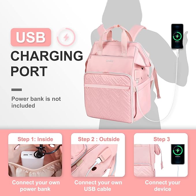 Leudes Knitting Bag Backpack, Yarn Storage Organizer Large Crochet Bag Tote Christmas Gift Yarn Holder Case for Carrying Projects, Knitting Needles (Upgraded Pink)