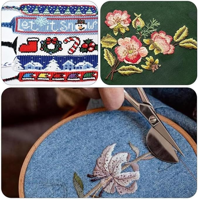 24 Skeins 6 Strands Variegated Embroidery Floss Cross Stitch Threads Gradient Friendship Bracelets Yarn String Bulk with 12Pcs Floss Bobbins for Hand Sewing Bracelet Crafts Crochet Stitching