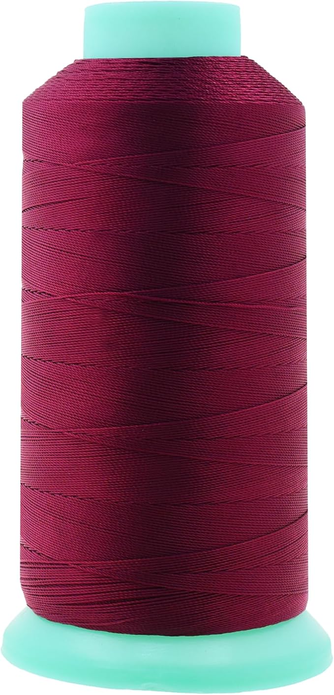 Mandala Crafts Size 92 280D T90 Bonded Nylon Thread - Burgundy 1100 YDs Tex 90 Heavy Duty Sewing Threads for Leather, Jeans, Weaving, Outdoor Marine Upholstery
