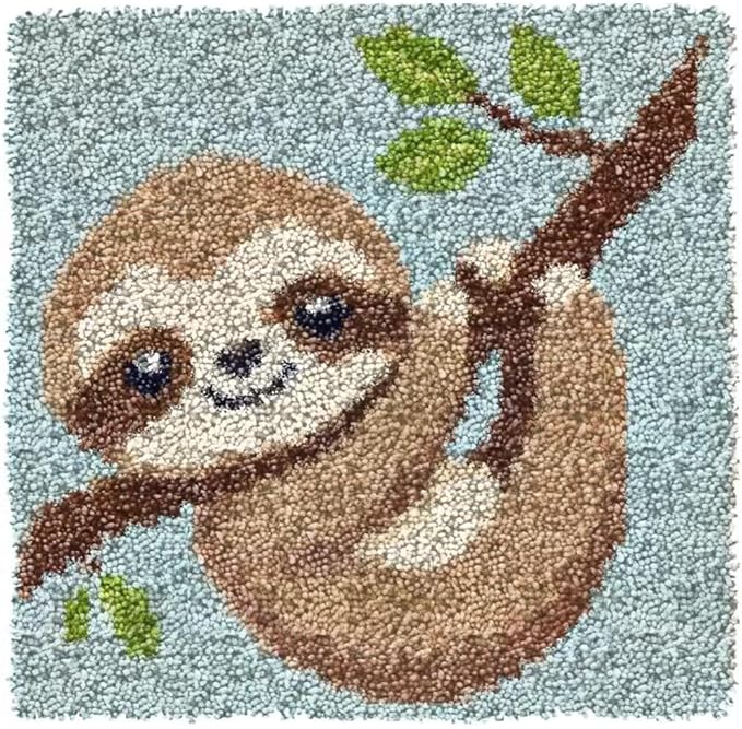 Numptain Latch Hook Kits for Adults,DIY Rug Crafts Koala Pattern Color Printed Canvas,Latch Hook Kits for Beginners Handmade Needlework Crafts Home Decoration,12"x12" NT3